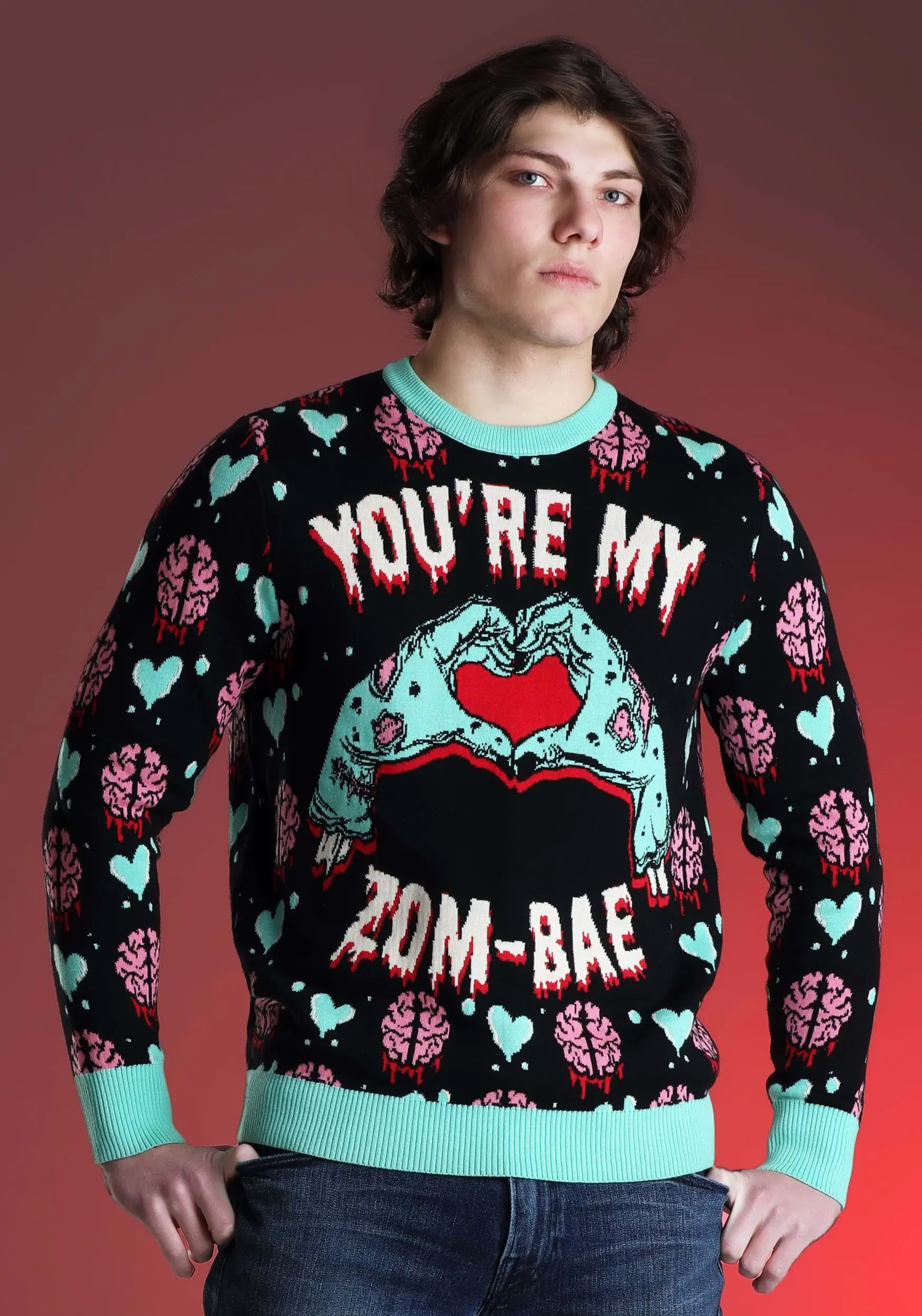 You're My Zom-Bae Valentines Day Adult Sweater 1 You're My Zom-Bae Valentines Day Adult Sweater
